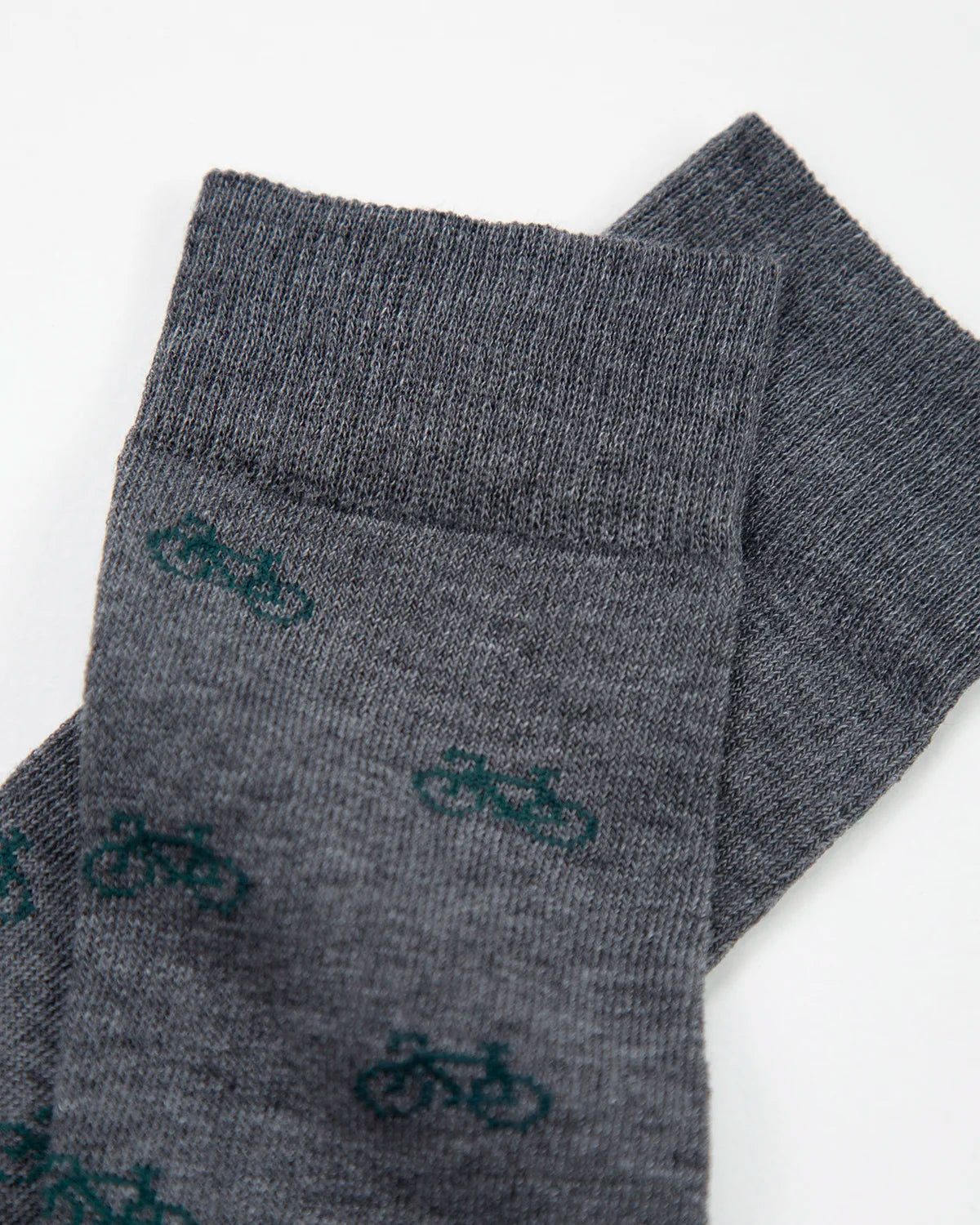 Medias Algodón Estampado Bicicletas Verdes - Fondo Gris
